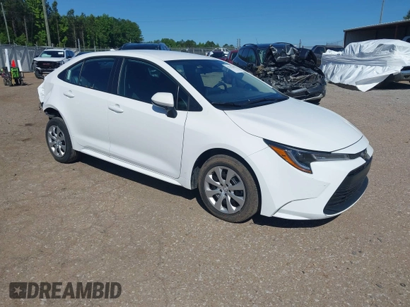 2025 Toyota Corolla LE z VIN 5YFB4MDEXSP259601, wystawiony jako IAAI lot #42313569 z przebiegiem 9255 mil mil oraz . Historia ofert i sprzedaży dostępna na DreamBid. Obrazek 1.