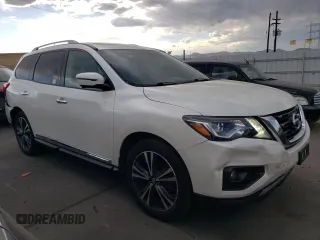 2018 Nissan Pathfinder Platinum with VIN 5N1DR2MM8JC666874, listed as a Copart auction lot 76594074 with 258,012 mi miles and Salvage title. Bid and sale history available at DreamBid. Image 4.