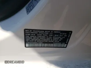 2015 Volkswagen Passat Wolfsburg Edition with VIN 1VWAS7A3XFC114625, listed as a Copart auction lot 60321585 with 81,940 mi miles and Salvage title. Bid and sale history available at DreamBid. Image 12.