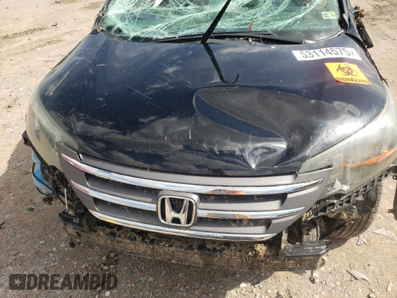 2013 Honda CR-V EX-L with VIN 2HKRM3H70DH515734, listed as a Copart auction lot 53114575 with Not Provided miles and Salvage Title. Bid and sale history available at DreamBid. Image 13.
