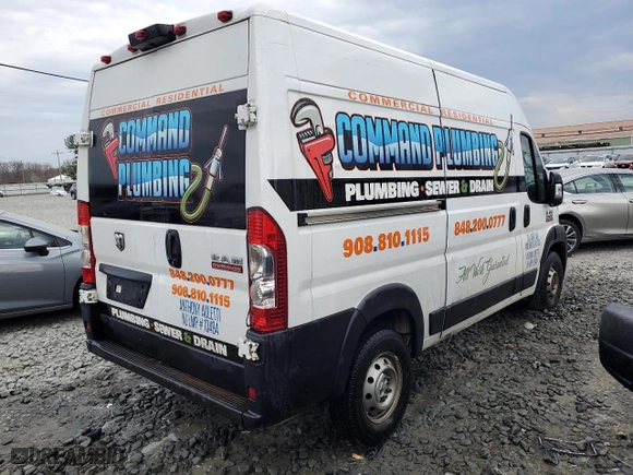 2019 Ram ProMaster Cargo Van with VIN 3C6TRVBG6KE533062, listed as a Copart auction lot 50353874 with 112,446 mi miles and Salvage Title. Bid and sale history available at carsss.com. Image 3.