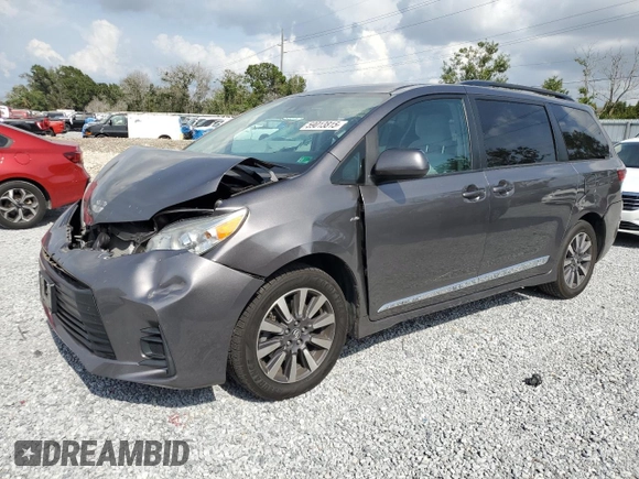 2020 Toyota Sienna LE with VIN 5TDJZ3DC5LS241702, listed as a Copart auction lot 59013815 with 49,087 mi miles and Salvage title. Bid and sale history available at DreamBid. Image 1.