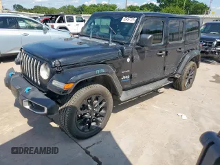 2022 Jeep Wrangler Unlimited Sahara with VIN 1C4JJXP63NW177974, listed as a Copart auction lot 59497725 with 61,549 mi miles and Salvage title. Bid and sale history available at DreamBid. Image 1.