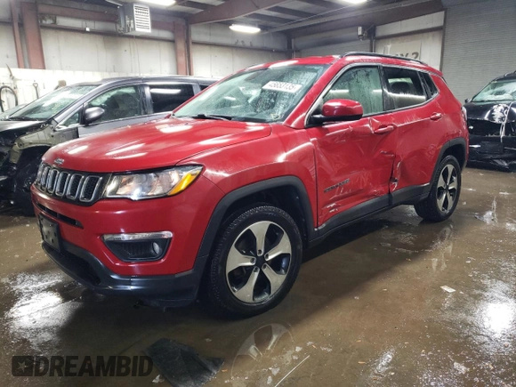 2018 Jeep Compass Latitude with VIN 3C4NJDBB8JT180048, listed as a Copart auction lot 45653135 with 147,279 mi miles and Salvage title. Bid and sale history available at DreamBid. Image 1.