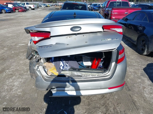 2013 Kia Optima Hybrid EX with VIN KNAGM4AD8D5039338, listed as a IAAI auction lot 41077342 with 1 mi miles. Bid and sale history available at carsss.com. Image 15.