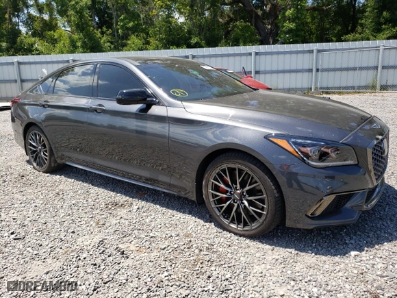 2018 Genesis G80 3.3T Sport with VIN KMHGN4JB0JU223068, listed as a Copart auction lot 51973174 with 74,908 mi miles. Bid and sale history available at carsss.com. Image 4.