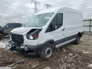2023 Ford Transit Cargo with VIN 1FTBR1C8XPKB74159, listed as a Copart auction lot 86372424 with 19,082 mi miles and Salvage Title. Bid and sale history available at carsss.com. Image 1.