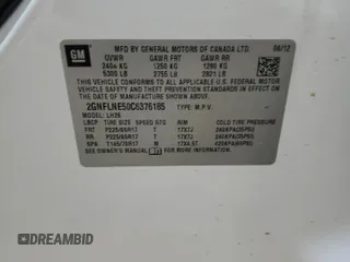 2012 Chevrolet Equinox LT w/2LT with VIN 2GNFLNE50C6376185, listed as a Copart auction lot 46128725 with 146,915 mi miles and Salvage Title. Bid and sale history available at carsss.com. Image 12.