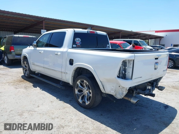 2020 Ram 1500 Limited with VIN 1C6SRFHM9LN225475, listed as a IAAI auction lot 42353156 with 195,185 mi miles and . Bid and sale history available at DreamBid. Image 3.