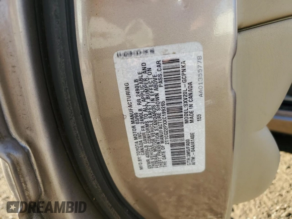 1999 Toyota Solara SE with VIN 2T1CG22PXXC199265, listed as a Copart auction lot 76634414 with 113,804 mi miles and Salvage Title. Bid and sale history available at DreamBid. Image 14.