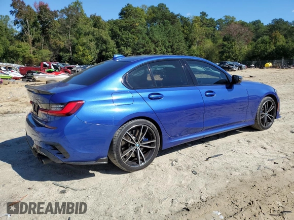 2020 BMW 3 Series M340i xDrive with VIN WBA5U9C09LA380266, listed as a Copart auction lot 75068154 with 66,035 mi miles and Salvage Title. Bid and sale history available at DreamBid. Image 3.