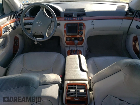 2002 Mercedes-Benz S-Class 4.3L with VIN WDBNG70J92A269984, listed as a Copart auction lot 46418465 with 0 mi miles and Salvage Title. Bid and sale history available at carsss.com. Image 8.