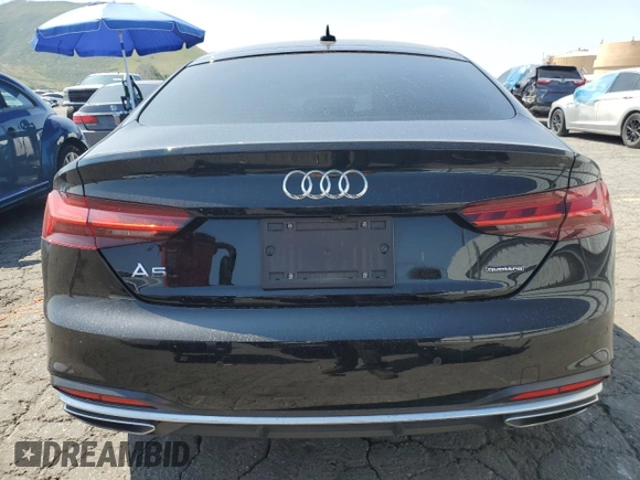 2022 Audi A5 Sportback Premium Plus with VIN WAUCBCF58NA034892, listed as a Copart auction lot 47989574 with 44,537 mi miles and . Bid and sale history available at DreamBid. Image 6.