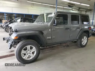 2021 Jeep Wrangler Unlimited Sport S with VIN 1C4HJXDN0MW616430, listed as a Copart auction lot 55697425 with 84,109 mi miles and Salvage title. Bid and sale history available at DreamBid. Image 1.