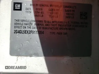2015 Buick Regal z VIN 2G4GL5EX2F9177054, wystawiony jako Copart lot #73406654 z przebiegiem 114 629 mil mil oraz Szkoda całkowita • Salvage title. Historia ofert i sprzedaży dostępna na DreamBid. Obrazek 12.