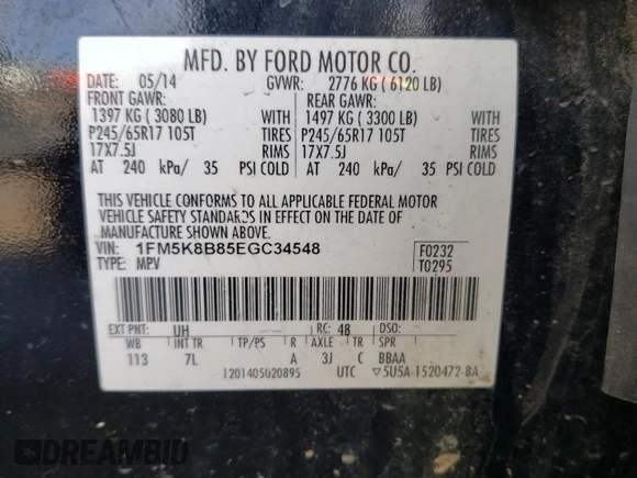 2014 Ford Explorer with VIN 1FM5K8B85EGC34548, listed as a Copart auction lot 51430775 with 131,290 mi miles and Clean Title. Bid and sale history available at carsss.com. Image 13.