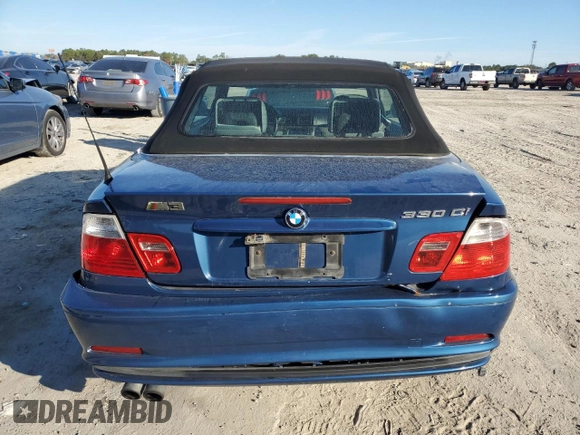 2002 BMW 3 Series 330Ci with VIN WBABS53482JU89630, listed as a Copart auction lot 42988575 with 184,467 mi miles and Salvage Title. Bid and sale history available at carsss.com. Image 6.