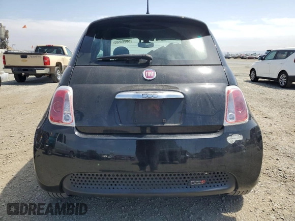 2017 FIAT 500e with VIN 3C3CFFGE5HT524117, listed as a Copart auction lot 58864585 with 65,393 mi miles and Salvage title. Bid and sale history available at DreamBid. Image 6.