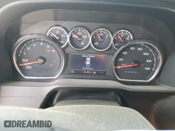 2021 Chevrolet Silverado 1500 LT Trail Boss with VIN 1GCPYFEL4MZ346809, listed as a Copart auction lot 85580404 with 81,499 mi miles and Salvage Title. Bid and sale history available at DreamBid. Image 9.