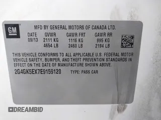 2014 Buick Regal with VIN 2G4GK5EX7E9159120, listed as a IAAI auction lot 42137110 with 188,332 mi miles. Bid and sale history available at carsss.com. Image 9.