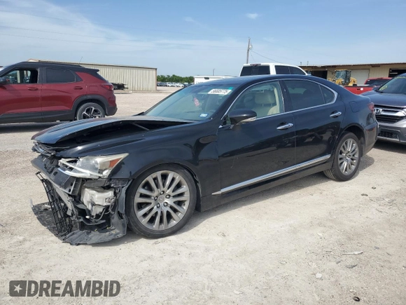2014 Lexus LS 460 z VIN JTHBL5EF0E5131013, wystawiony jako Copart lot #56685775 z przebiegiem 217 666 mil mil oraz Szkoda całkowita • Salvage title. Historia ofert i sprzedaży dostępna na DreamBid. Obrazek 1.