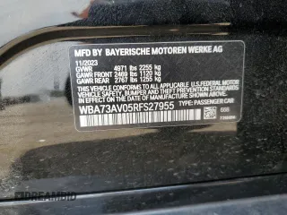2024 BMW 4 Series 430i xDrive with VIN WBA73AV05RFS27955, listed as a Copart auction lot 59596415 with Not provided miles and Salvage title. Bid and sale history available at DreamBid. Image 13.