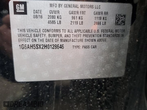 2017 Cadillac ATS Luxury AWD z VIN 1G6AH5SX2H0128646, wystawiony jako Copart lot #51346325 z przebiegiem 79 564 mil mil oraz Szkoda całkowita • Salvage title. Historia ofert i sprzedaży dostępna na DreamBid. Obrazek 13.