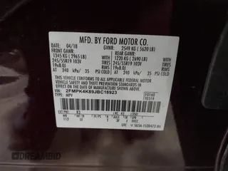 2018 Ford Edge Titanium with VIN 2FMPK4K89JBC18923, listed as a IAAI auction lot 41879343 with 75,683 mi miles. Bid and sale history available at carsss.com. Image 9.