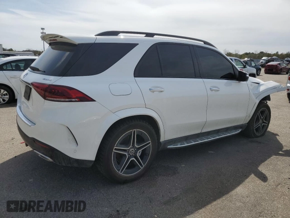 2021 Mercedes-Benz GLE 350 with VIN 4JGFB4KB7MA470273, listed as a Copart auction lot 50621625 with 58,590 mi miles and Salvage title. Bid and sale history available at DreamBid. Image 3.