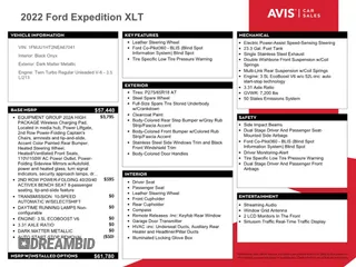 2022 Ford Expedition XLT with VIN 1FMJU1HT2NEA67041, listed as a Copart auction lot 67753854 with 37,203 mi miles and Non Repairable. Bid and sale history available at carsss.com. Image 13.