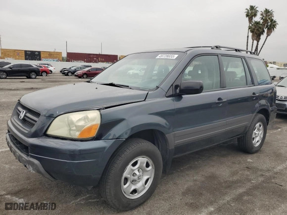 2005 Honda Pilot LX with VIN 2HKYF18125H505956, listed as a Copart auction lot 49728655 with 275,696 mi miles and Salvage Title. Bid and sale history available at carsss.com. Image 1.