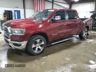 2022 Ram 1500 Laramie with VIN 1C6SRFJT6NN379758, listed as a Copart auction lot 56033225 with 15,412 mi miles and Salvage title. Bid and sale history available at DreamBid. Image 1.