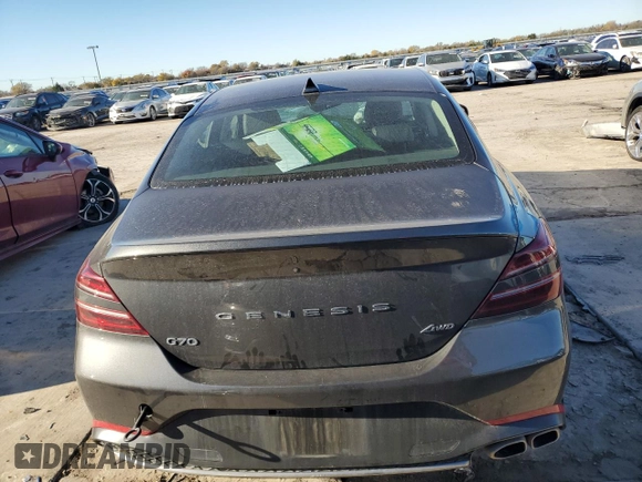 2023 Genesis G70 2.0T with VIN KMTG34TAXPU132530, listed as a Copart auction lot 83795954 with Not Provided miles and Non Repairable. Bid and sale history available at DreamBid. Image 6.
