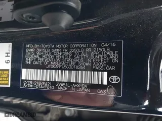 2016 Toyota Prius Four with VIN JTDKARFU5G3018264, listed as a IAAI auction lot 42034508 with 98,071 mi miles. Bid and sale history available at carsss.com. Image 9.