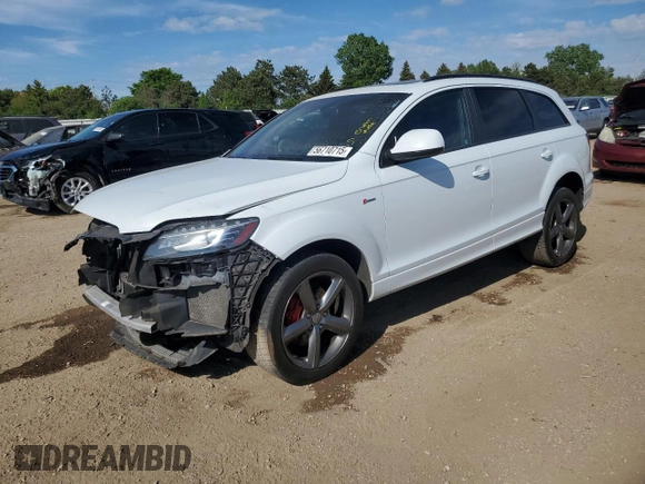 2015 Audi Q7 S line Prestige z VIN WA1DGAFEXFD006387, wystawiony jako Copart lot #56710715 z przebiegiem 193 449 mil mil oraz Szkoda całkowita • Salvage title. Historia ofert i sprzedaży dostępna na DreamBid. Obrazek 1.