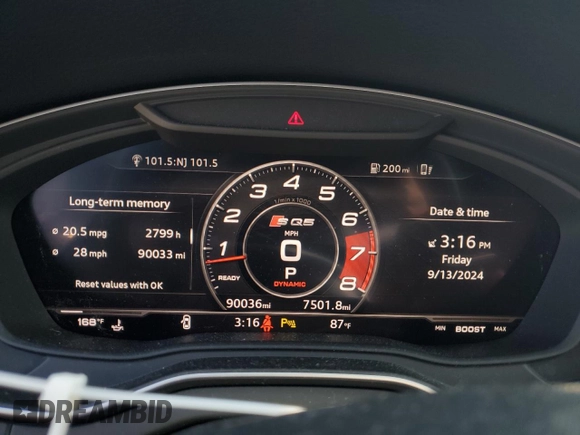 2018 Audi SQ5 Premium Plus with VIN WA1A4AFY0J2202932, listed as a Copart auction lot 71538104 with 90,036 mi miles and Salvage Title. Bid and sale history available at DreamBid. Image 9.