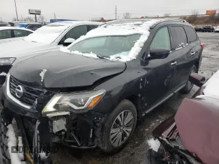 2019 Nissan Pathfinder S with VIN 5N1DR2MM9KC633593, listed as a Copart auction lot 51980225 with 207,226 mi miles and Clean Title. Bid and sale history available at carsss.com. Image 1.