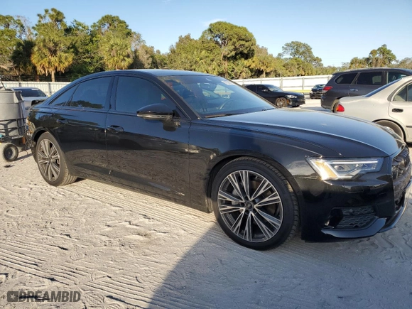 2024 Audi A6 Sedan Premium Plus with VIN WAUE3BF24RN029600, listed as a Copart auction lot 41593075 with 0 mi miles and Salvage Title. Bid and sale history available at carsss.com. Image 4.