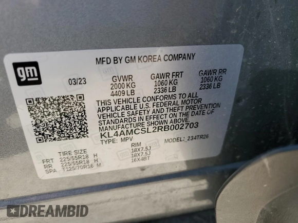 2024 Buick Encore GX Preferred z VIN KL4AMCSL2RB002703, wystawiony jako Copart lot #54006835 z przebiegiem 47 607 mil mil oraz Szkoda całkowita • Salvage title. Historia ofert i sprzedaży dostępna na DreamBid. Obrazek 14.
