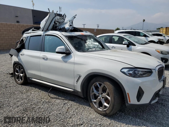 2022 BMW X3 sDrive30i with VIN 5UX43DP08N9K66809, listed as a Copart auction lot 55419525 with Not Provided miles and Salvage Title. Bid and sale history available at DreamBid. Image 4.