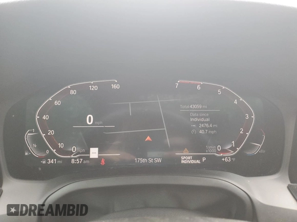 2021 BMW 3 Series 330i xDrive z VIN 3MW5R7J01M8C09484, wystawiony jako Copart lot #59128455 z przebiegiem 43 059 mil mil oraz Szkoda całkowita • Salvage title. Historia ofert i sprzedaży dostępna na DreamBid. Obrazek 9.