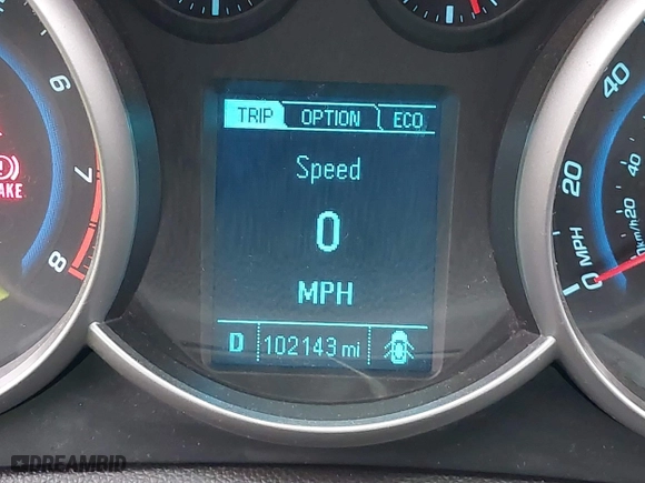 2014 Chevrolet Cruze ECO with VIN 1G1PH5SBXE7476296, listed as a IAAI auction lot 41892997 with 102,143 mi miles. Bid and sale history available at carsss.com. Image 16.