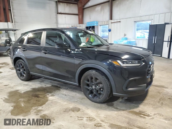 2023 Honda HR-V Sport with VIN 3CZRZ2H58PM703145, listed as a Copart auction lot 60353815 with 33,733 mi miles and Salvage title. Bid and sale history available at DreamBid. Image 4.