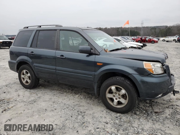 2006 Honda Pilot EX-L with VIN 2HKYF18506H508780, listed as a Copart auction lot 45502155 with 209,765 mi miles and Salvage Title. Bid and sale history available at DreamBid. Image 4.