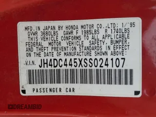 1995 Acura Integra LS z VIN JH4DC445XSS024107, wystawiony jako Copart lot #74198764 z przebiegiem 209 117 mil mil oraz Szkoda całkowita • Salvage title. Historia ofert i sprzedaży dostępna na DreamBid. Obrazek 15.