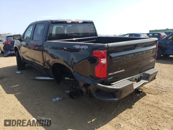 2021 Chevrolet Silverado 1500 Custom with VIN 3GCPYBEH9MG130670, listed as a Copart auction lot 68754854 with 63,770 mi miles and Salvage Title. Bid and sale history available at DreamBid. Image 2.