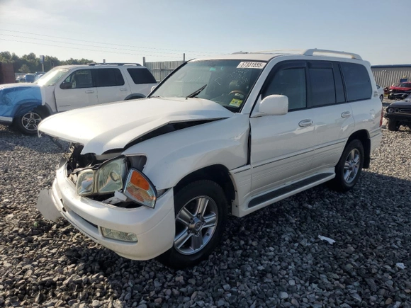 2006 Lexus LX 470 z VIN JTJHT00W864007291, wystawiony jako Copart lot #57331555 z przebiegiem 142 194 mil mil oraz Szkoda całkowita • Salvage title. Historia ofert i sprzedaży dostępna na DreamBid. Obrazek 1.