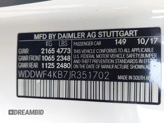 2018 Mercedes-Benz C 300 z VIN WDDWF4KB7JR351702, wystawiony jako IAAI lot #41979629 z przebiegiem 110 799 mil mil oraz . Historia ofert i sprzedaży dostępna na DreamBid. Obrazek 9.
