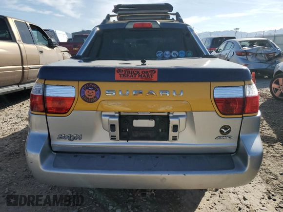 2003 Subaru Baja с VIN 4S4BT61CX36100051, выставлен на аукционе Copart как лот 47897185 с пробегом 168 869 миль миль и Списание • Salvage title. История ставок и продаж доступна на DreamBid. Изображение 6.