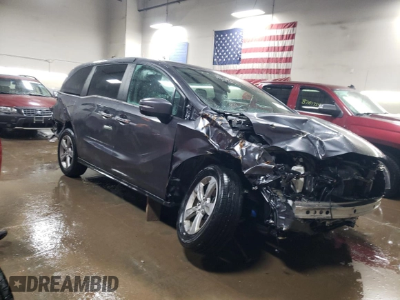 2018 Honda Odyssey EX-L with VIN 5FNRL6H71JB050444, listed as a Copart auction lot 87472554 with 102,667 mi miles and Salvage Title. Bid and sale history available at carsss.com. Image 4.